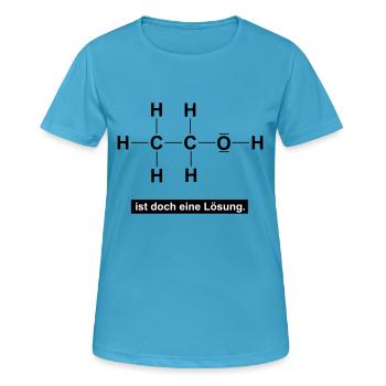 Alkohol Ethanol chemische Formel Lösung C2H5OH - Frauen T-Shirt atmungsaktiv - Saphirblau - Vorne - AI Model Female 172 dark (172cm)
