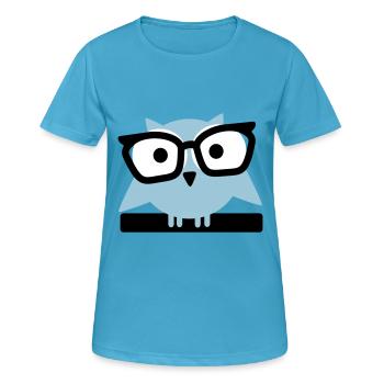 owl with glasses - Women's Breathable T-Shirt - sapphire blue - Front - AI Model Female 172 dark (172cm)