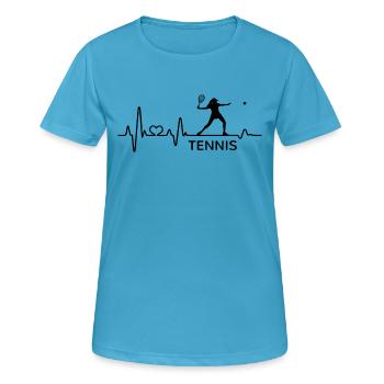 Frauen Tennis Herzschlag Tennisspielerin Schläger - Frauen T-Shirt atmungsaktiv - Saphirblau - Vorne - AI Model Female 172 dark (172cm)