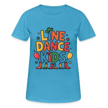 Danse en ligne Enfants Enfants Danse en ligne - T-shirt respirant Femme - bleu saphir - Devant - AI Model Female 172 dark (172cm)