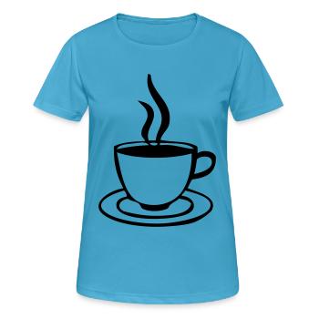 coffee cup - Women's Breathable T-Shirt - sapphire blue - Front - AI Model Female 172 dark (172cm)