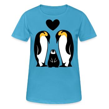 Famille Famille Famille Pingouin Famille Pingouins - T-shirt respirant Femme - bleu saphir - Devant - AI Model Female 172 dark (172cm)