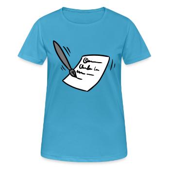 Letter fountain pen Letter ink pen gift idea - Women's Breathable T-Shirt - sapphire blue - Front - AI Model Female 172 dark (172cm)