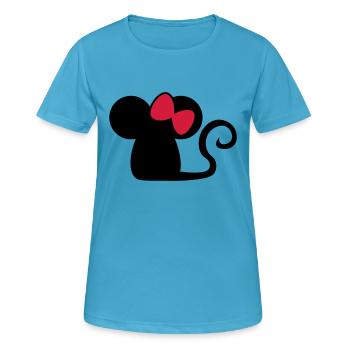 Mäuschen Schleife / mouse with bow Niedliche Maus - Frauen T-Shirt atmungsaktiv - Saphirblau - Vorne - AI Model Female 172 dark (172cm)