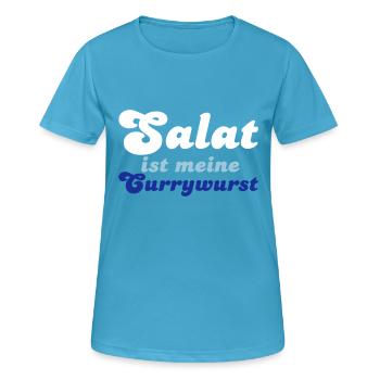 Salat ist meine Currywurst - T-shirt respirant Femme - bleu saphir - Devant - AI Model Female 172 dark (172cm)