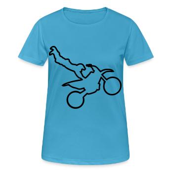motorcycle cross freestyle moto trace - Women's Breathable T-Shirt - sapphire blue - Front - AI Model Female 172 dark (172cm)