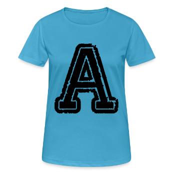 letter a - Women's Breathable T-Shirt - sapphire blue - Front - AI Model Female 172 dark (172cm)