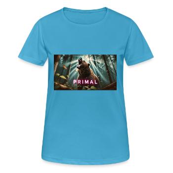 PRIMAL BEAR - Women's Breathable T-Shirt - sapphire blue - Front - AI Model Female 172 dark (172cm)