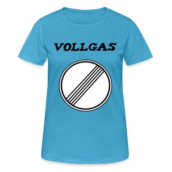 Vollgas Verkehrschild T-Shirt - Frauen T-Shirt atmungsaktiv - Saphirblau - Vorne - AI Model Female 172 dark (172cm)