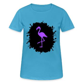 flamingo splatter - Frauen T-Shirt atmungsaktiv - Saphirblau - Vorne - AI Model Female 172 dark (172cm)