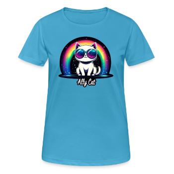 Ally Cat Pride - Frauen T-Shirt atmungsaktiv - Saphirblau - Vorne - AI Model Female 172 dark (172cm)