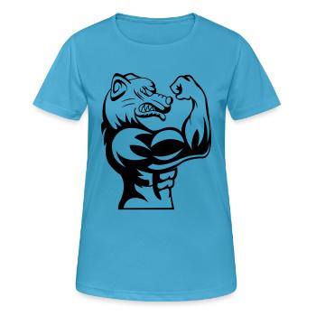 strong dog 001 - Women's Breathable T-Shirt - sapphire blue - Front - AI Model Female 172 dark (172cm)