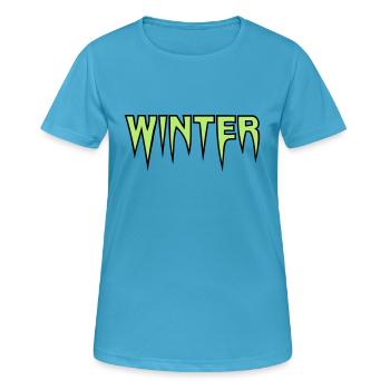 logo de glace d'hiver - T-shirt respirant Femme - bleu saphir - Devant - AI Model Female 172 dark (172cm)