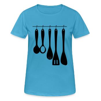 Outils de cuisine - T-shirt respirant Femme - bleu saphir - Devant - AI Model Female 172 dark (172cm)