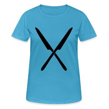 messer besteck 01 - Frauen T-Shirt atmungsaktiv - Saphirblau - Vorne - AI Model Female 172 dark (172cm)