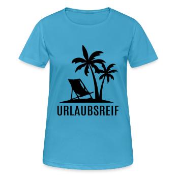 Urlaubsreif Erholung Auszeit entspannen Palmen - Frauen T-Shirt atmungsaktiv - Saphirblau - Vorne - AI Model Female 172 dark (172cm)