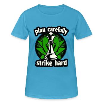 Le plan Schach frappe fort - T-shirt respirant Femme - bleu saphir - Devant - AI Model Female 172 dark (172cm)