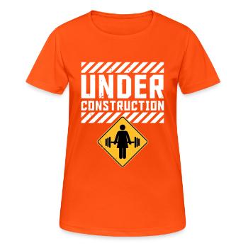 Msr. UNDER CONSTRUCTION - Women's Breathable T-Shirt - neon orange - Front - AI Model Female 172 dark (172cm)