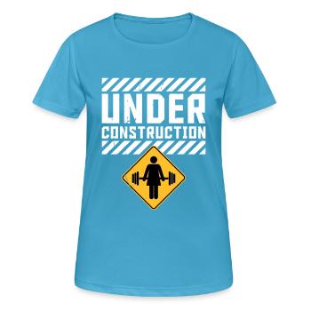 Msr. UNDER CONSTRUCTION - Frauen T-Shirt atmungsaktiv - Saphirblau - Vorne - AI Model Female 172 dark (172cm)