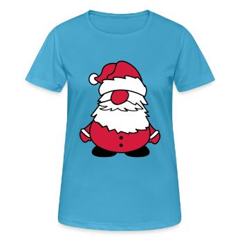 santa claus drôle 002 - T-shirt respirant Femme - bleu saphir - Devant - AI Model Female 172 dark (172cm)