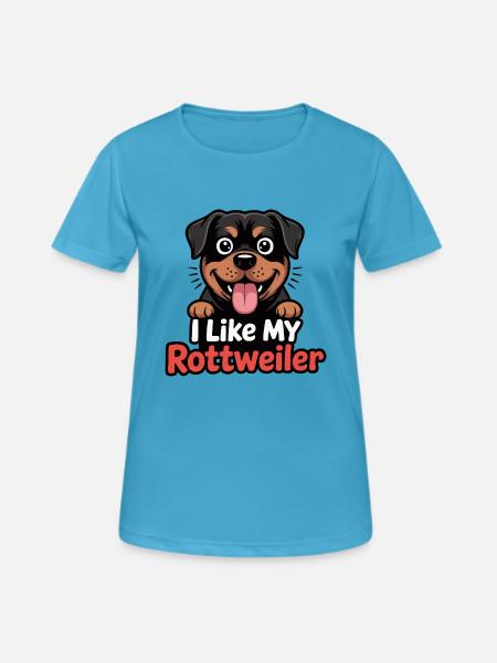 I like my Rottweiler Hundeliebe - Frauen T-Shirt atmungsaktiv - Saphirblau