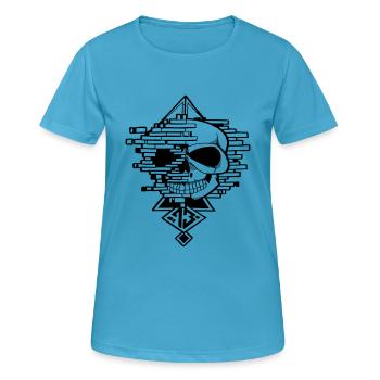 crane graphique - T-shirt respirant Femme - bleu saphir - Devant - AI Model Female 172 dark (172cm)