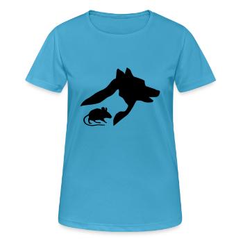 Hund, Katze, Maus Silhouette - Frauen T-Shirt atmungsaktiv - Saphirblau - Vorne - AI Model Female 172 dark (172cm)