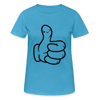 Mignon Visage Main Pouce - T-shirt respirant Femme - bleu saphir - Devant - AI Model Female 172 dark (172cm)