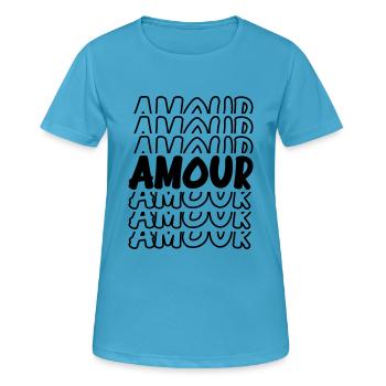 Amour - Women's Breathable T-Shirt - sapphire blue - Front - AI Model Female 172 dark (172cm)