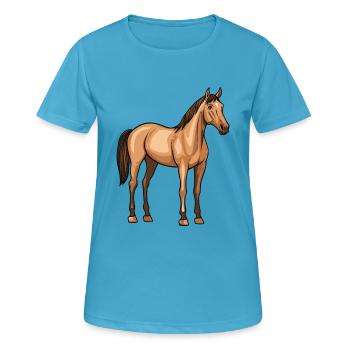 Cheval - T-shirt respirant Femme - bleu saphir - Devant - AI Model Female 172 dark (172cm)