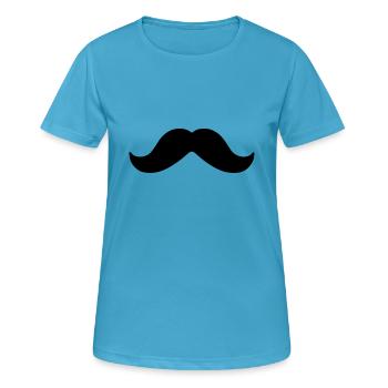 moustache,dessin,formes,humour,hipster,nerd,barbe - T-shirt respirant Femme - bleu saphir - Devant - AI Model Female 172 dark (172cm)