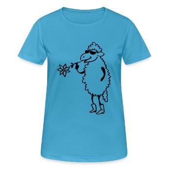 Cooles Schaf - Frauen T-Shirt atmungsaktiv - Saphirblau - Vorne - AI Model Female 172 dark (172cm)