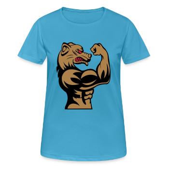 strong dog 002 - Women's Breathable T-Shirt - sapphire blue - Front - AI Model Female 172 dark (172cm)