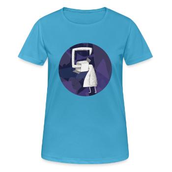 Kreis Design Vogel in einem Feld 003 - Frauen T-Shirt atmungsaktiv - Saphirblau - Vorne - AI Model Female 172 dark (172cm)