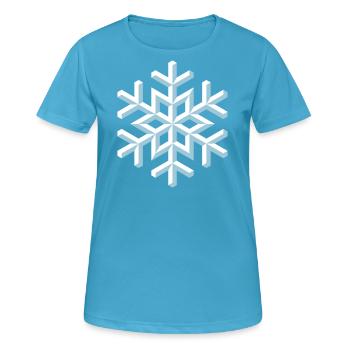 Schneeflocke 3D (Schnee / Flocke / Winter) - Frauen T-Shirt atmungsaktiv - Saphirblau - Vorne - AI Model Female 172 dark (172cm)