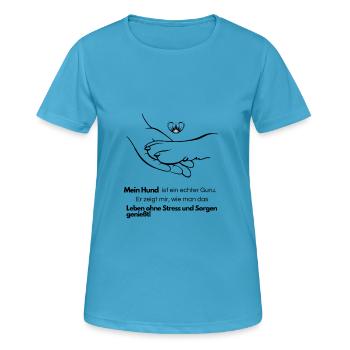 Hundeliebe - Frauen T-Shirt atmungsaktiv - Saphirblau - Vorne - AI Model Female 172 dark (172cm)
