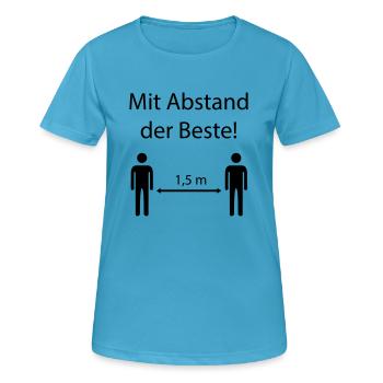 Mit Abstand der Beste - Frauen T-Shirt atmungsaktiv - Saphirblau - Vorne - AI Model Female 172 dark (172cm)