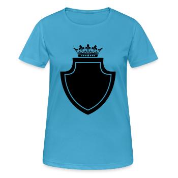 Wappen - Frauen T-Shirt atmungsaktiv - Saphirblau - Vorne - AI Model Female 172 dark (172cm)