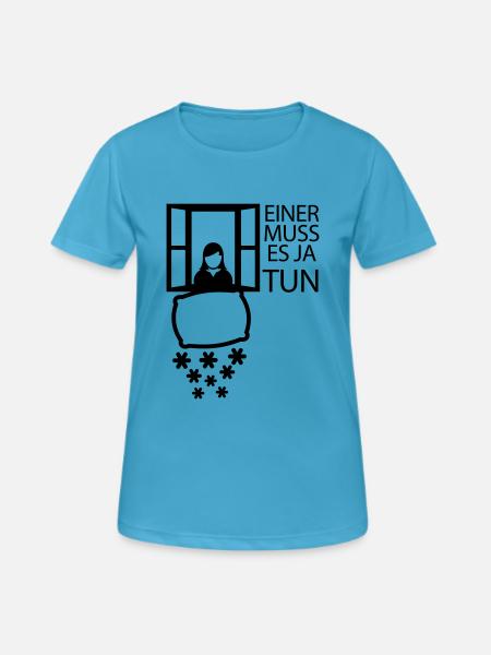 Frau Holle - Frauen T-Shirt atmungsaktiv - Saphirblau