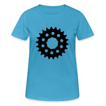 Zahnrad - Frauen T-Shirt atmungsaktiv - Saphirblau - Vorne - AI Model Female 172 dark (172cm)