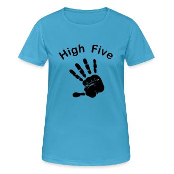 High Five - Frauen T-Shirt atmungsaktiv - Saphirblau - Vorne - AI Model Female 172 dark (172cm)