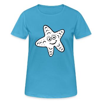 étoile de mer - T-shirt respirant Femme - bleu saphir - Devant - AI Model Female 172 dark (172cm)