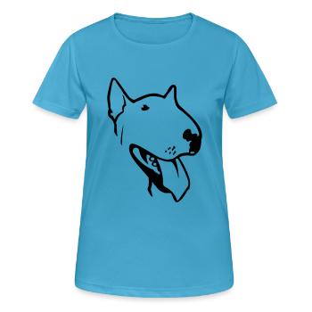 Bull Terrier Terrier Bulldoge Pit Bull - T-shirt respirant Femme - bleu saphir - Devant - AI Model Female 172 dark (172cm)