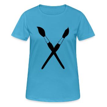 paint brushes - Women's Breathable T-Shirt - sapphire blue - Front - AI Model Female 172 dark (172cm)