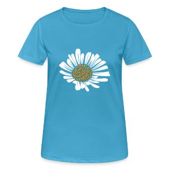Marguerite - T-shirt respirant Femme - bleu saphir - Devant - AI Model Female 172 dark (172cm)