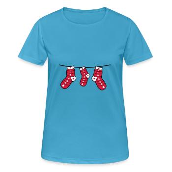 chaussettes de noël - T-shirt respirant Femme - bleu saphir - Devant - AI Model Female 172 dark (172cm)