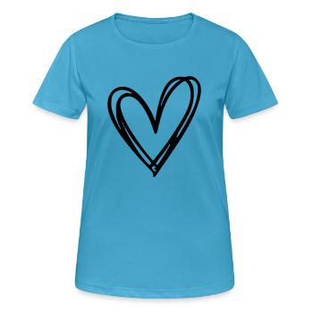Herz - Frauen T-Shirt atmungsaktiv - Saphirblau - Vorne - AI Model Female 172 dark (172cm)