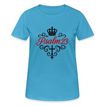 Pslam 23 Bibelvers - Frauen T-Shirt atmungsaktiv - Saphirblau - Vorne - AI Model Female 172 dark (172cm)