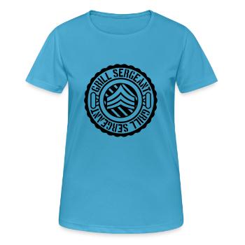 Grill Grill Sergent Timbre - T-shirt respirant Femme - bleu saphir - Devant - AI Model Female 172 dark (172cm)