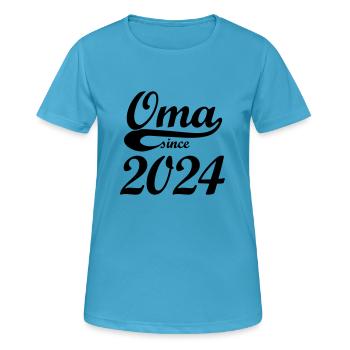 Oma since 2024 - Frauen T-Shirt atmungsaktiv - Saphirblau - Vorne - AI Model Female 172 dark (172cm)